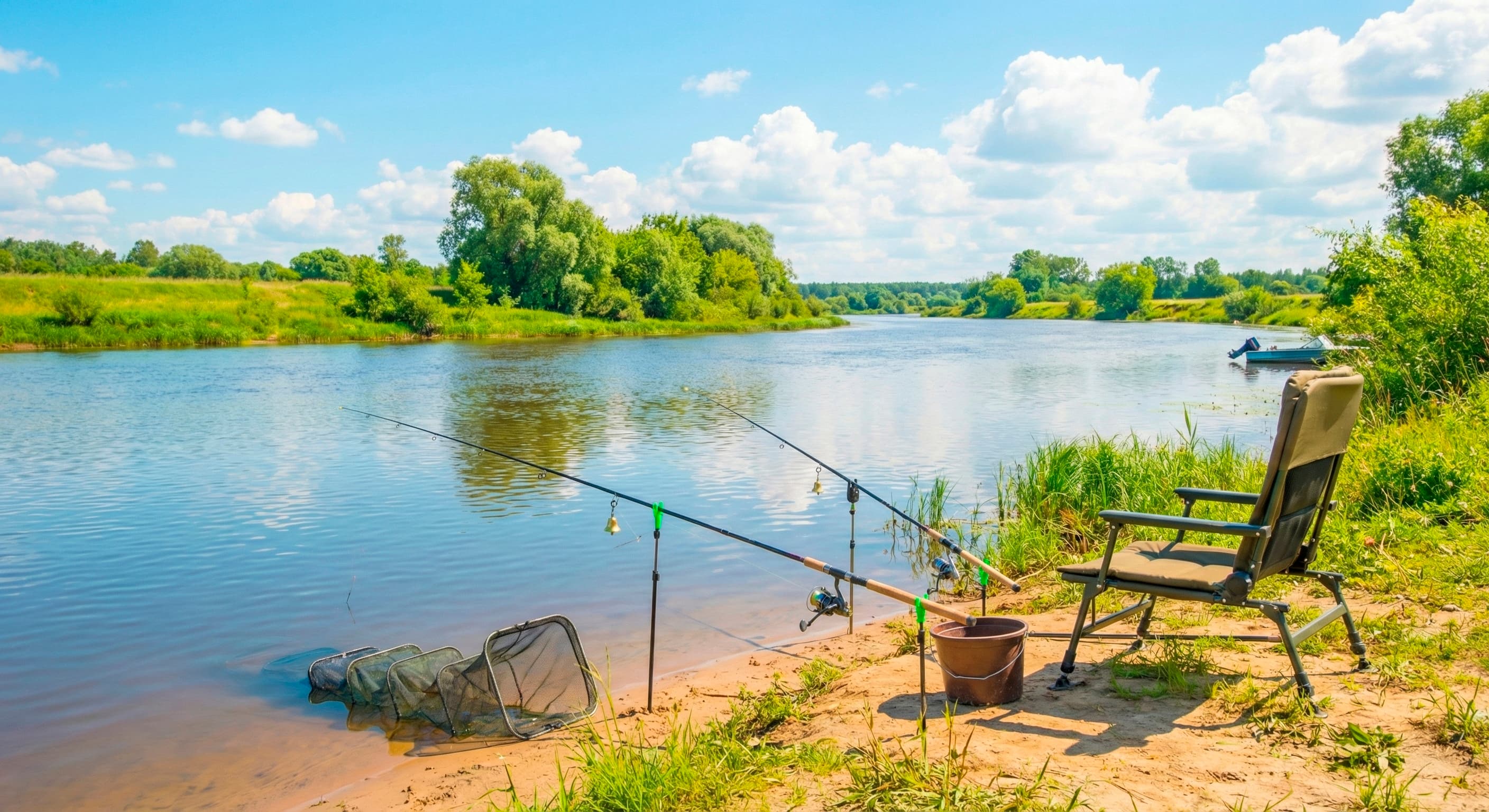 Лесной берег и тихая гладь воды